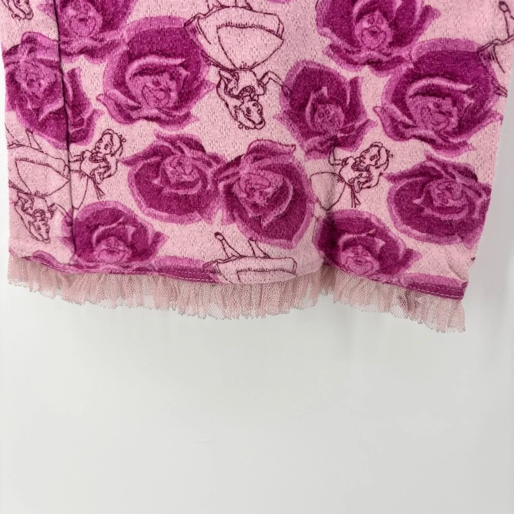 Disney Alice in Wonderland Pink Rose Floral Pajama Pants Tulle  Womens Small - Picture 4 of 8